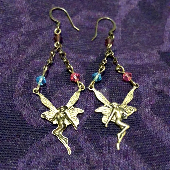 Fairy & Crystals dangle earrings - Picture 2 of 8